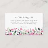 ピンクフローラブライダルシャワーレシピ要求 エンクロージャーカード (正面)