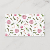 ピンクフローラブライダルシャワーレシピ要求 エンクロージャーカード (裏面)