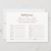 ピンクフローラブライダルシャワーワードスクランブルゲーム 招待状 (正面)