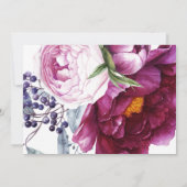 ピンクフローラブライダルシャワーワードスクランブルゲーム 招待状 (裏面)