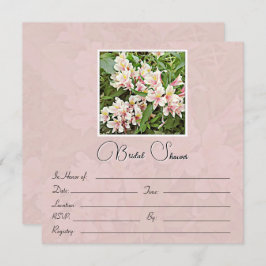 ピンクフローラブライダルシャワー招待 シーズンカード