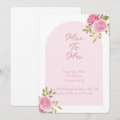 ピンクフローラブライダルシャワー招待 招待状 (正面/裏面)