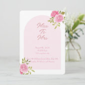 ピンクフローラブライダルシャワー招待 招待状 (スタンド正面)