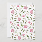 ピンクフローラブライダルシャワー招待 招待状 (裏面)