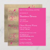 ピンクフローラブライダルシャワー招待 招待状 (正面/裏面)