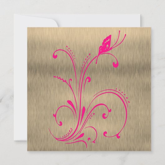 ピンクフローラブライダルシャワー招待 招待状 (裏面)