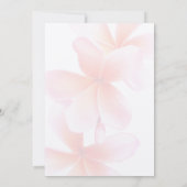 ピンクフローラブライダルシャワー熱帯プルメリア 招待状 (裏面)