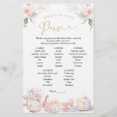 ピンクフローラブライダルシャワー茶パーティー財布ゲーム (正面)