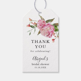 ピンクフローラブライダルシャワー ギフトタグ