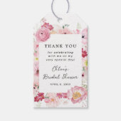 ピンクフローラブライダルシャワー ギフトタグ (正面)