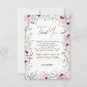 ピンクフローラブライダルシャワー サンキューカード (正面)