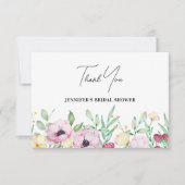 ピンクフローラブライダルシャワー サンキューカード (正面)