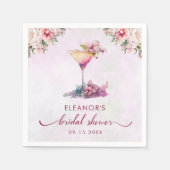 ピンクフローラブライダルシャワー スタンダードカクテルナプキン (正面)