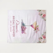 ピンクフローラブライダルシャワー タペストリー (正面(横))