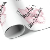 ピンクフローラブライダルシャワー ラッピングペーパー (ロールコーナー)