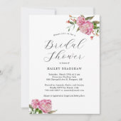 ピンクフローラブライダルシャワー 招待状 (正面)