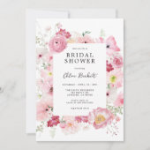 ピンクフローラブライダルシャワー 招待状 (正面)