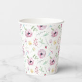 ピンクフローラブライダルシャワー 紙コップ (裏面)