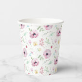 ピンクフローラブライダルシャワー 紙コップ (正面)