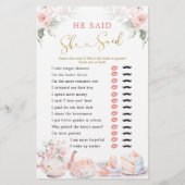 ピンクフローラブライダルティーパーティーカスタムゲーム (裏面)