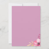 ピンクフローラブライダルティーパーティーブライダルシャワー 招待状 (裏面)