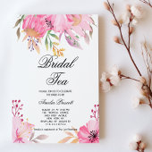 ピンクフローラブライダルティーパーティーブライダルシャワー 招待状