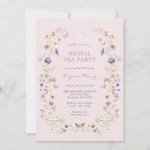 ピンクフローラブライダルティーパーティー 招待状 (正面)