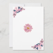 ピンクフローラブライダルビンゴブライダルシャワーゲームカード 招待状 (裏面)