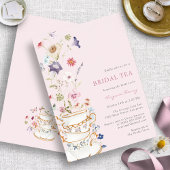ピンクフローラブライダル茶 招待状