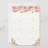 ピンクフローラブラウンヘアプリンセス誕生日パーティー 招待状 (裏面)