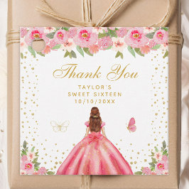 ピンクフローラブラウンヘアプリンセスSweet sixteen フェイバータグ