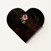 ピンクフローラブラックハート形 ノートブック (裏面)