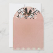 ピンクフローラブランチヴィンテージラブバ結婚リズバード#2 招待状 (裏面)