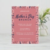 ピンクフローラブランチ招待状for母の日 招待状 (スタンド正面)