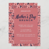 ピンクフローラブランチ招待状for母の日 招待状 (正面/裏面)