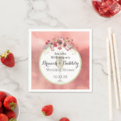 ピンクフローラブランチ&バブリーウェディングシャワー スタンダードカクテルナプキン (インサイチュ)