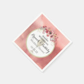 ピンクフローラブランチ&バブリーウェディングシャワー スタンダードカクテルナプキン (角)