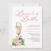 ピンクフローラブランチ&バブリーブライダルシャワーインビタ 招待状