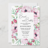 ピンクフローラブランチ&バブリーブライダルシャワー 招待状 (正面)