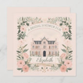 ピンクフローラブリジガートンマナーハウス 招待状 (正面/裏面)