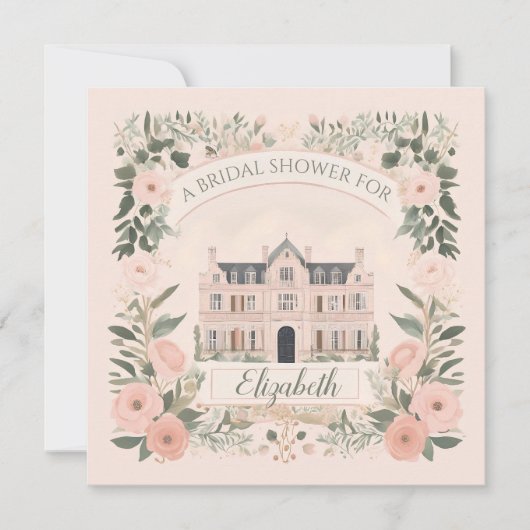 ピンクフローラブリジガートンマナーハウス 招待状 (正面)