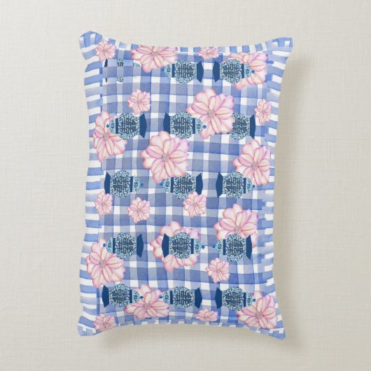 ピンクフローラブルージンジャージャースランバー アクセントクッション (裏面(縦))