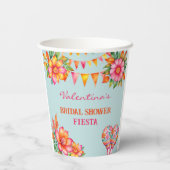 ピンクフローラブルーフェスタブライダルシャワー 紙コップ (裏面)