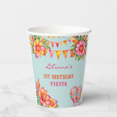 ピンクフローラブルーフェスタ1st誕生日 紙コップ (裏面)