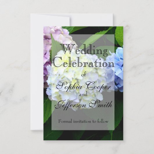 ピンクフローラブルーフローラパープルフローラアジサイ セーブザデート (正面)