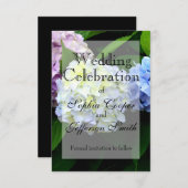 ピンクフローラブルーフローラパープルフローラアジサイ セーブザデート (正面/裏面)