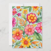 ピンクフローラブルーメキシコフェスタブライダルシャワー 招待状 (裏面)