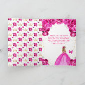 ピンクフローラブロンドヘアガールハッピーバースデー カード (内部)