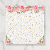 ピンクフローラブロンドヘアガールバースデーパーティー フェイバータグ (裏面)