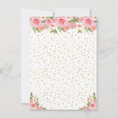 ピンクフローラブロンドヘアプリンセス誕生日パーティー サンキューカード (裏面)